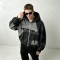 Vintage Washed Raw Edge Applique Cropped Boxy Hoodie | Heavyweight cotton | Y2K goth streetwear | Custom Streetwear