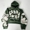 Cropped Boxy Vintage Washed Puff Print Sleeve Graphic Hoodie | Hip hop street fashion | Clothing Manufacturer
