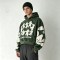 Cropped Boxy Vintage Washed Puff Print Sleeve Graphic Hoodie | Hip hop street fashion | Clothing Manufacturer