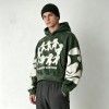 Cropped Boxy Vintage Washed Puff Print Sleeve Graphic Hoodie | Hip hop street fashion | Clothing Manufacturer