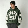 Cropped Boxy Vintage Washed Puff Print Sleeve Graphic Hoodie | Hip hop street fashion | Clothing Manufacturer