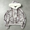 Tree Camo DTG Print Faux Fur Hood Trim Boxy Hoodie | Heavy fleece | Winter streetwear | Clothing Manufacturer