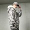 Tree Camo DTG Print Faux Fur Hood Trim Boxy Hoodie | Heavy fleece | Winter streetwear | Clothing Manufacturer