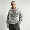 Vintage Washed Raw Fringe Stitching Boxy Cropped Hoodie | Heavyweight cotton | Grunge streetwear | OEM Streetwear