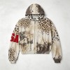 Vintage Washed Leopard DTG Print Applique Boxy Hoodie | Heavy cotton | Y2K street fashion | Streetwear Manufacturer