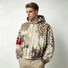 Vintage Washed Leopard DTG Print Applique Boxy Hoodie | Heavy cotton | Y2K street fashion | Streetwear Manufacturer
