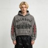 Cropped Vintage Washed DTG Print Boxy Hoodie | Classic Car Graphic Hoodie | Retro Streetwear | OEM Streetwear