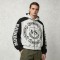 Vintage Washed DTG Print Raglan Cropped Boxy Hoodie | Color Block Crest Graphic | OEM Streetwear