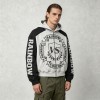 Vintage Washed DTG Print Raglan Cropped Boxy Hoodie | Color Block Crest Graphic | OEM Streetwear