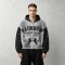 Vintage Washed Spray dye Applique DTG Screen Print Rhinestone Studs Boxy Hoodie | Color Block Horse Graphic | Custom Streetwear