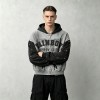 Vintage Washed Spray dye Applique DTG Screen Print Rhinestone Studs Boxy Hoodie | Color Block Horse Graphic | Custom Streetwear