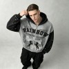 Vintage Washed Spray dye Applique DTG Screen Print Rhinestone Studs Boxy Hoodie | Color Block Horse Graphic | Custom Streetwear