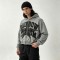 Vintage Washed Star Graphic Applique DTG Print Boxy Hoodie | Heavy cotton Varsity streetwear | OEM Streetwear