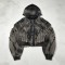 Vintage Washed Spray Dye Cropped Boxy Layered Zip Hoodie | Multi-Zipper Raw Edge | Gothic Biker Streetwear | Custom Streetwear