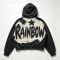 Vintage Washed Raw Edge Applique Boxy Cropped Hoodie | Letter Star Hooded Top | Grunge Streetwear | Streetwear Manufacturer