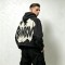 Vintage Washed Raw Edge Applique Boxy Cropped Hoodie | Letter Star Hooded Top | Grunge Streetwear | Streetwear Manufacturer