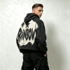 Vintage Washed Raw Edge Applique Boxy Cropped Hoodie | Letter Star Hooded Top | Grunge Streetwear | Streetwear Manufacturer