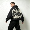 Vintage Washed Raw Edge Applique Boxy Cropped Hoodie | Letter Star Hooded Top | Grunge Streetwear | Streetwear Manufacturer