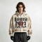 Boxy Hoodie with Vintage Spray Dye Washed Distressed Cracked Flame DTG Print | Y2K punk streetwear | OEM Streetwear