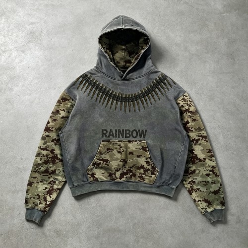 Boxy Washed Hoodie With Bullet DTG Print | Street Daily Wear | Custom Streetwear