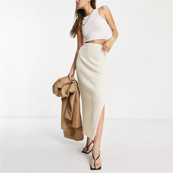 Custom Women's Lightweight Knit Midi Skirts| Custom Winter Skirts| Wholesale Slim Skirts