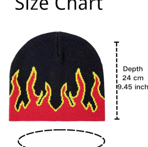 Custom Beanie Knitted Hat | Fall Winter | Soft Cotton | Flame | For Men And Women | Streetwear Caps