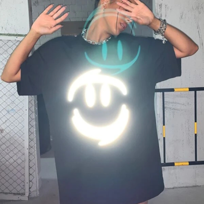 Reflective Oversized T shirts Women | Black | 100% Cotton | Streetwear Manufacturer China