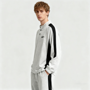 Men's Embroidery Sweatshirt | Color Block | 100% Cotton | 320gsm | Streetwear Manufacturer