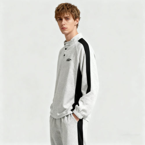 Men's Embroidery Sweatshirt | Color Block | 100% Cotton | 320gsm | Streetwear Manufacturer