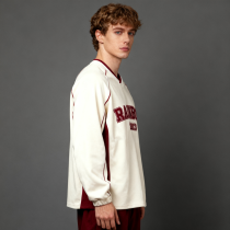 V-Neck Screen Print Sweatshirt Men | Color Block | 100% Cotton | 340gsm | Streetwear Manufacturer