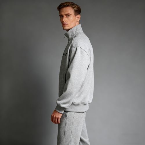 Half-Zip Sweatshirt Men | Embroidered Logo | 100% Cotton | 340gsm | Streetwear Manufacturer