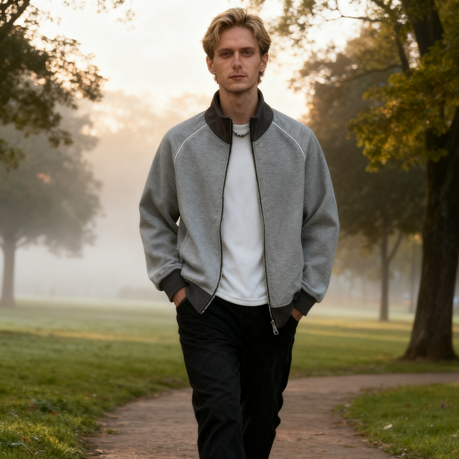 Men's Cotton Zipper-up Hoodie