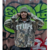 Custom Real Tree Camo Hoodie with Distressed Applique Embroidery OEM Streetwear