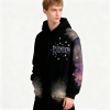 Men's Galactic Print Hoodie | Rhinestone + DTG | 100% Cotton | Streetwear Manufacturer