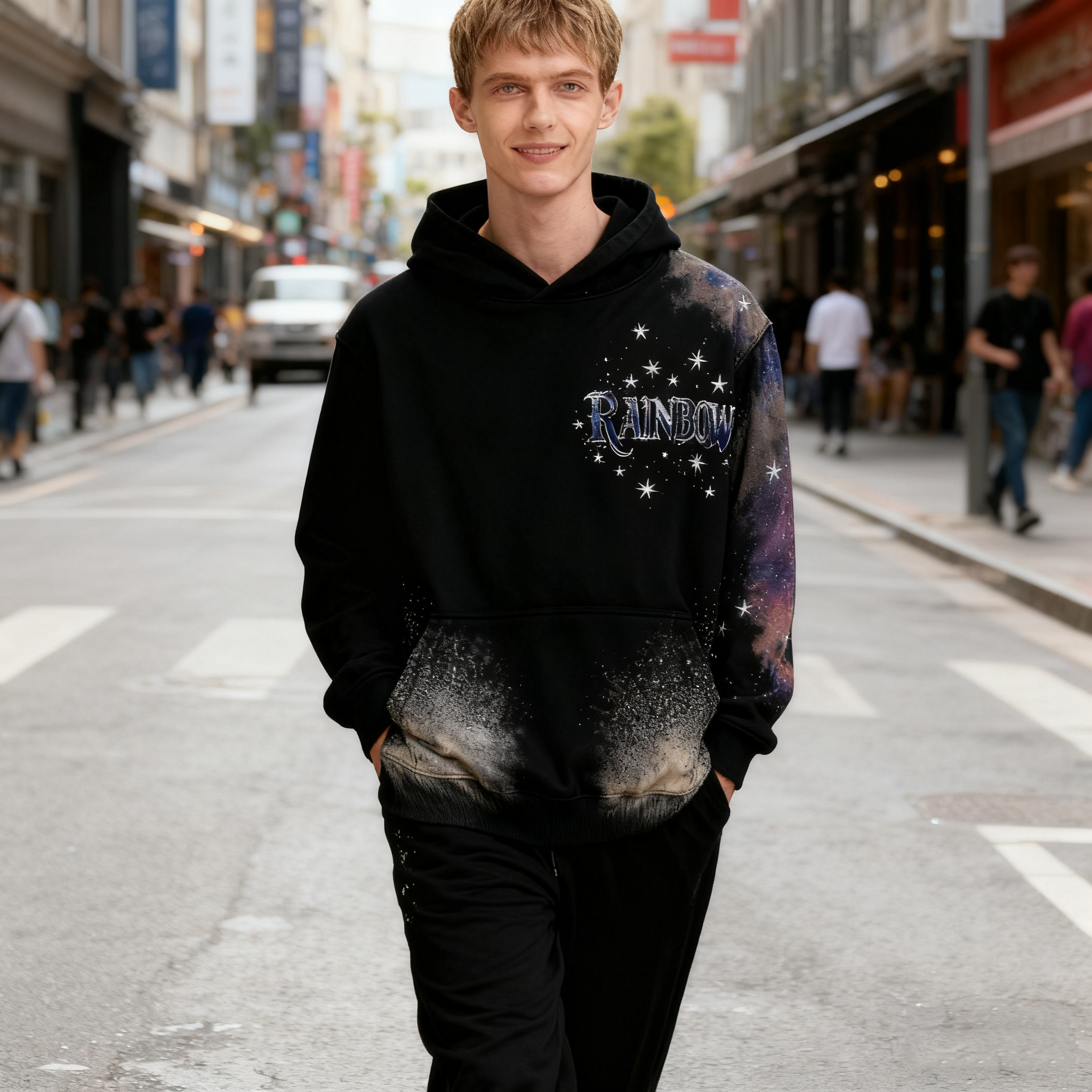 Men's Galactic Print Hoodie