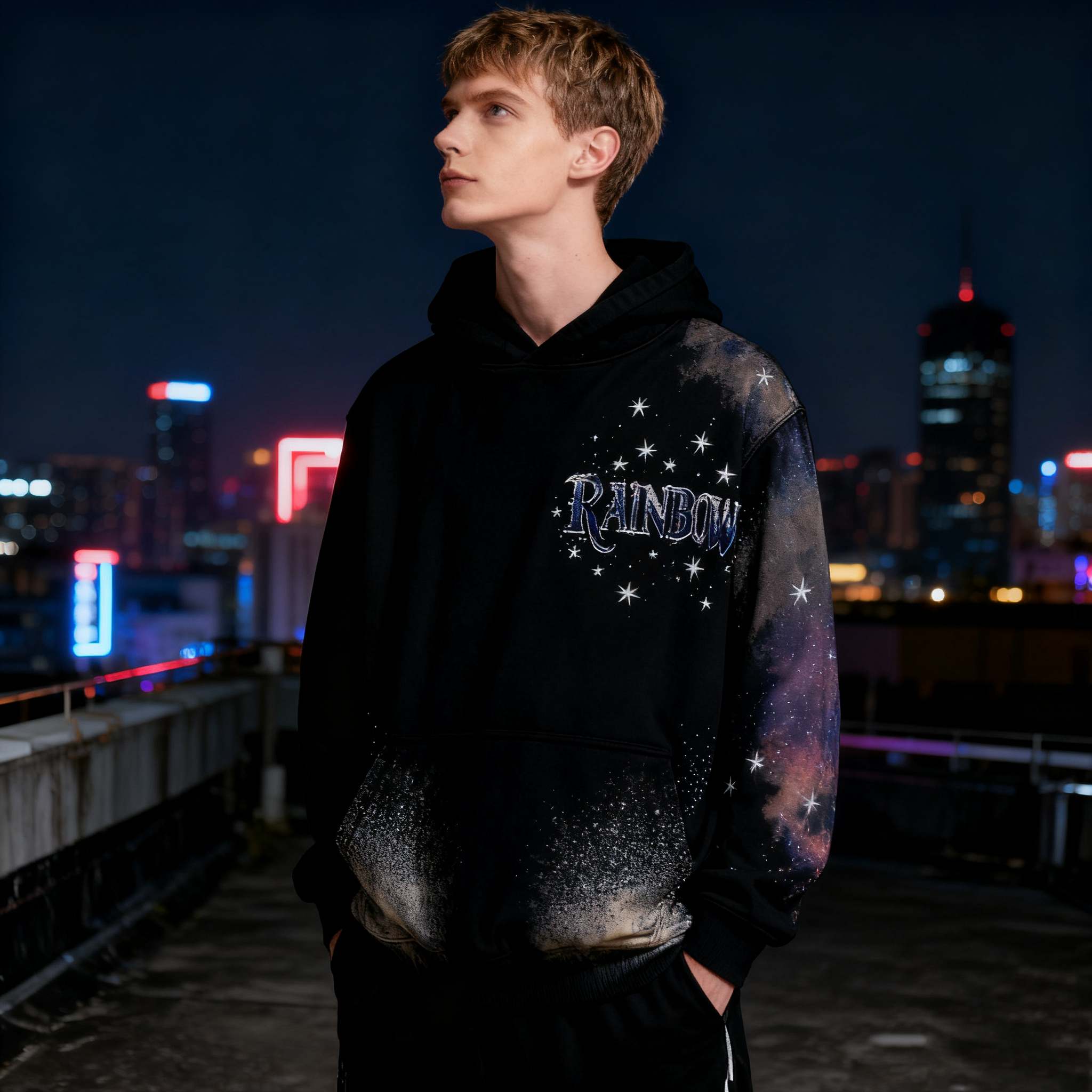 Men's Galactic Print Hoodie