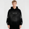 Men's Black Gradient Spray Hoodie | Spray + Rhinestones + Applique | Custom Streetwear Manufacturer