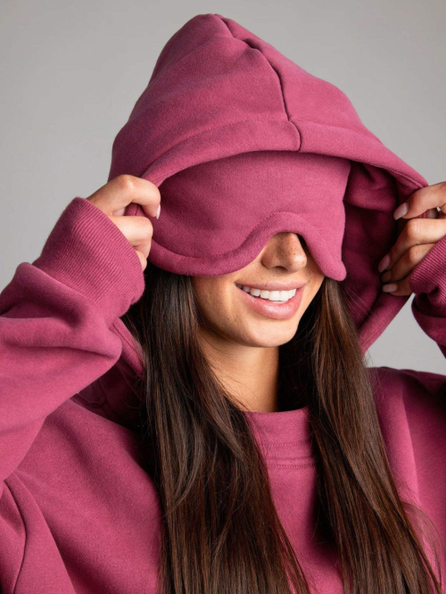 100% Cotton Plain Hoodie Set | Fleece with Eye Mask | Couple Streetwear | Custom Clothing