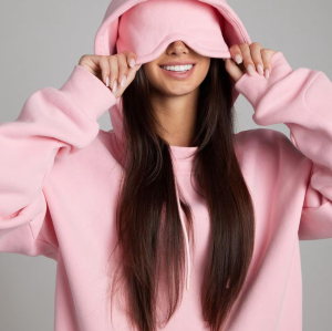 100% Cotton Plain Hoodie Set | Fleece with Eye Mask | Couple Streetwear | Custom Clothing