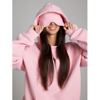 100% Cotton Plain Hoodie Set | Fleece with Eye Mask | Couple Streetwear | Custom Clothing