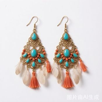 Wholesale Boho Earrings - Statement Chandelier Drop Earrings Custom MOQ 120PCS