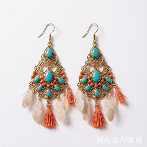 Wholesale Boho Earrings - Statement Chandelier Drop Earrings Custom MOQ 120PCS