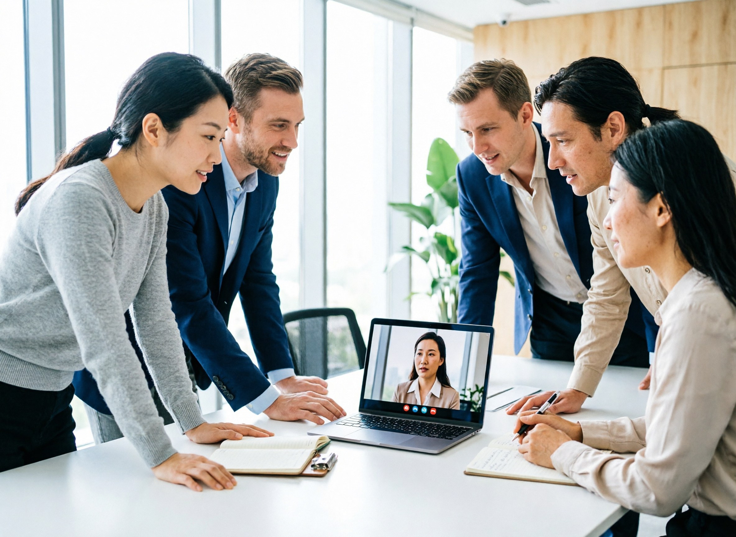 Video call between an overseas buyer and an English-speaking Yiwu sourcing agent