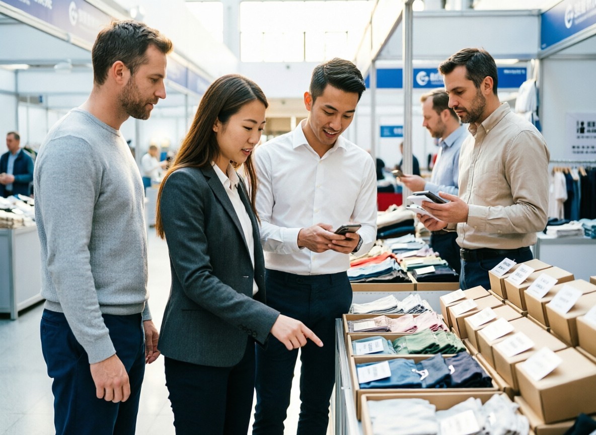 Product samples tagged with labels and boxed at the end of a market day