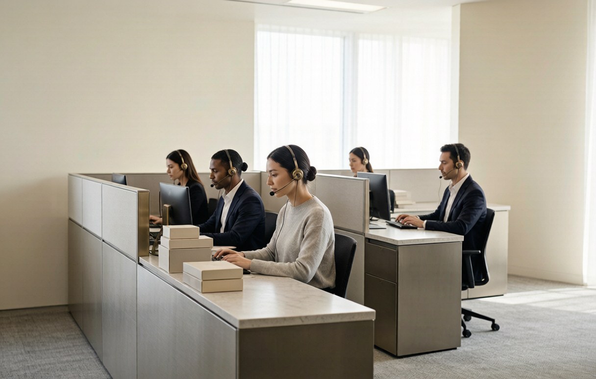A trading company's operation looks like a sales floor, not a production floor.