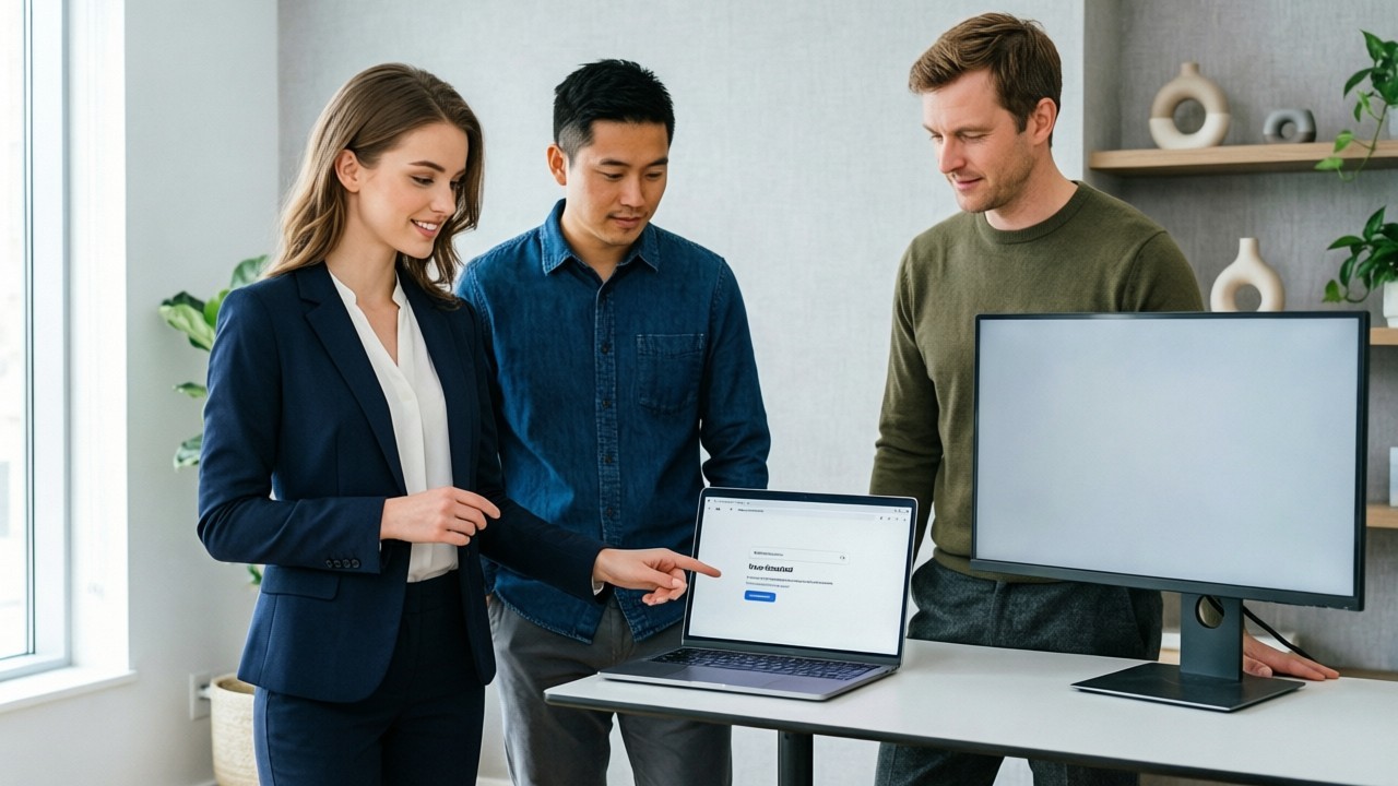 A product photograph being uploaded into a search tool on a laptop