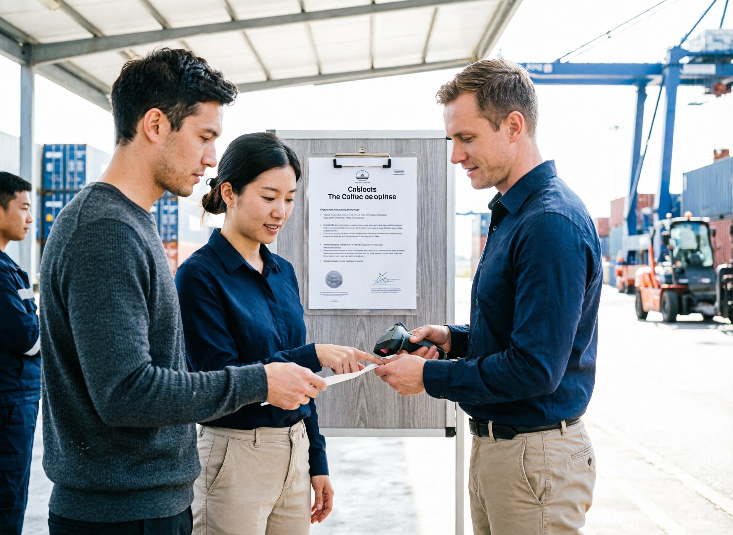 A product compliance certificate clipped to a board