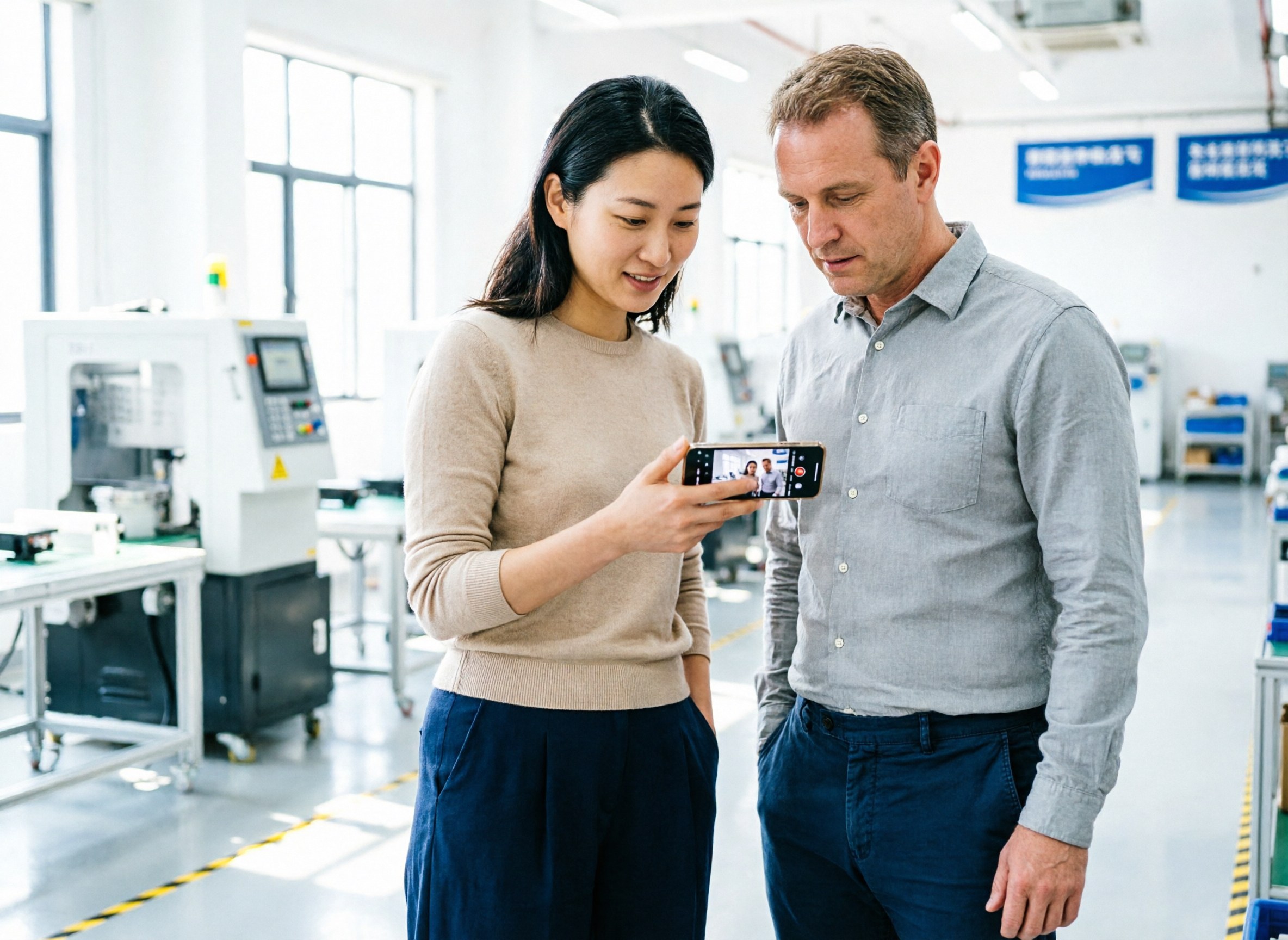 An agent sending live factory video from a production floor