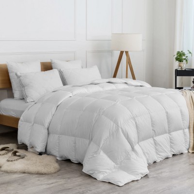 All Season 100%Cotton Down Proof Fabric Goose White Down Duvet 50% Invista Polyester Quilt Wholesale