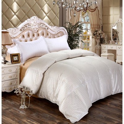 Hot sale Silk fabric 100% goose down filling nature Top luxury silk quilt